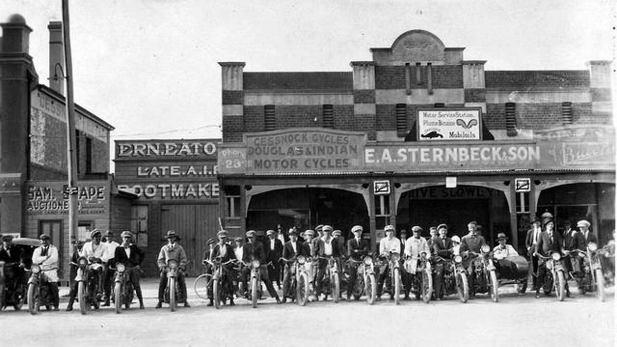 HISTORIC: Cessnock Motorcycle Club, circa 1924. Photo from the Barry Howard Collection, University of Newcastle Cultural Collections. 
