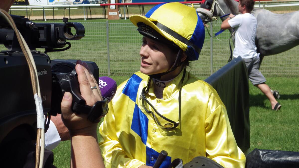 STAR ACT: Apprentice Kristina Rayner was the centre of media attention after she rode her first career winner at Monday’s Cessnock meeting.