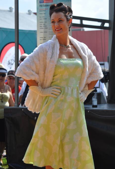 The models strutted their stuff in Sunday afternoon's retro fashion parade. 