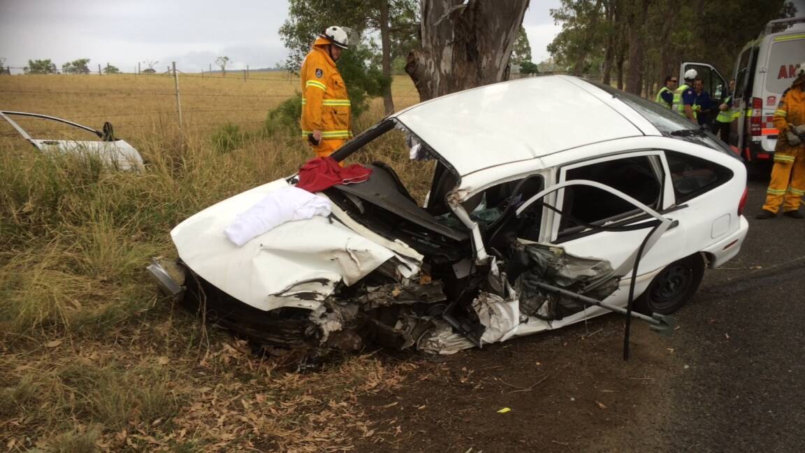 CRASH: Cessnock District Rescue Squad attended an accident on Oakey Creek Road, Pokolbin on Sunday. 