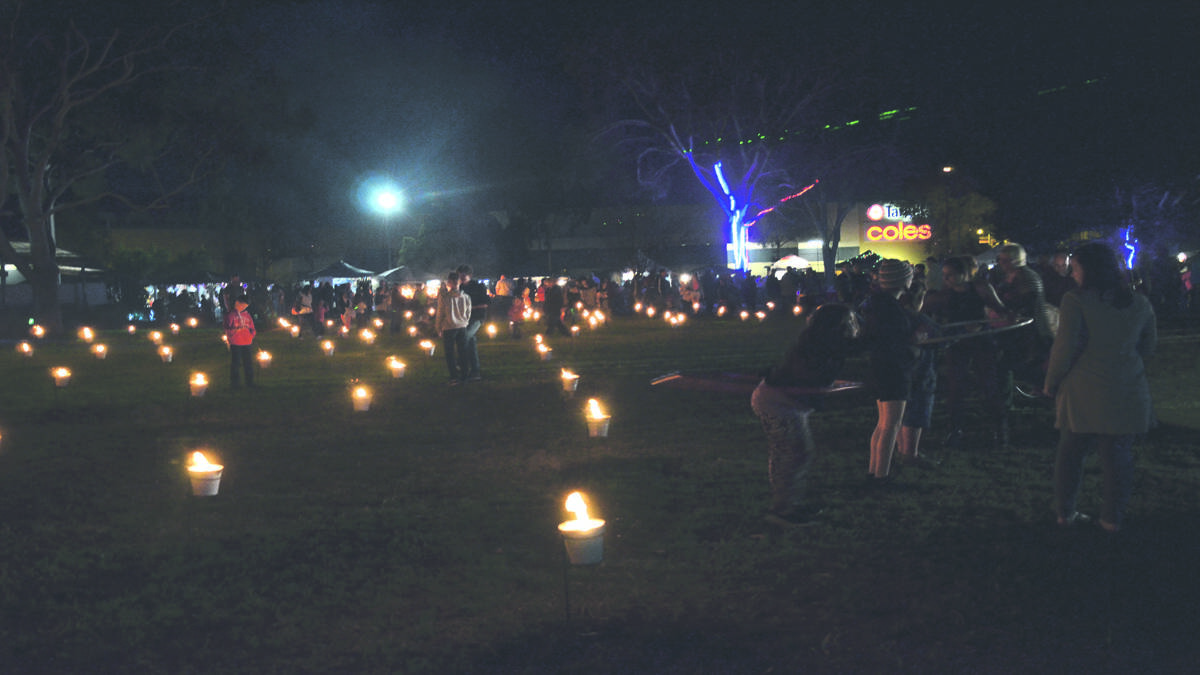 SPECTACLE:  Candles lit up the Cessnock TAFE grounds on Friday night for the Spring Awakening Festival.