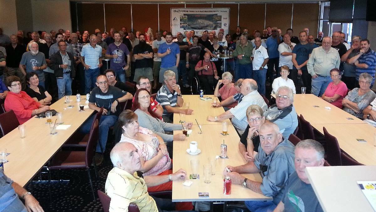 CATCH-UP: Some of the crowd at the inaugural smelter reunion at Kurri Bowling Club in 2013.