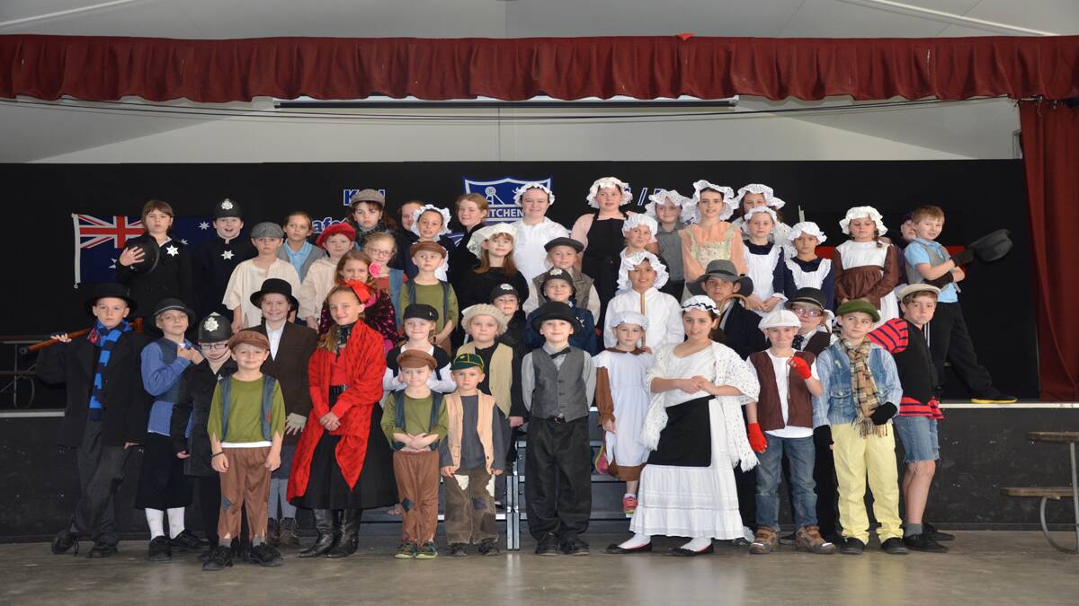 Students from Kitchener Public School are ready for their performance of Oliver. 