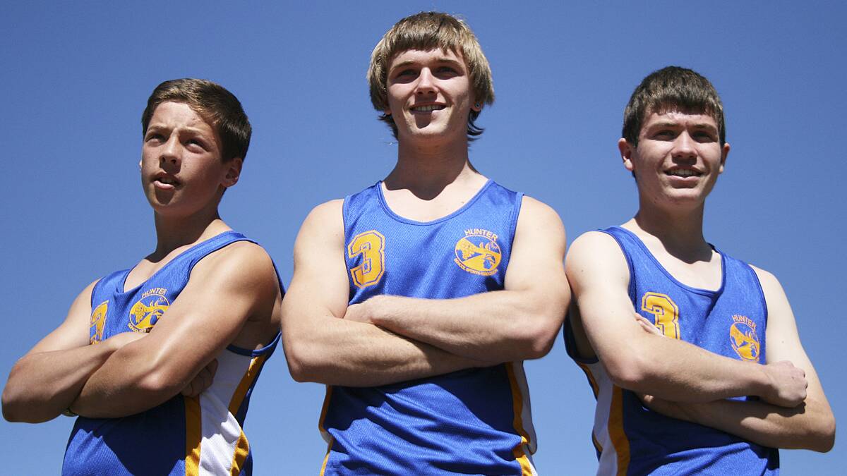 SEPTEMBER - A trio of Kurri High athletes were all named junior finalists after they each won gold at the NSW Combined High Schools athletics championships. Aiden Harvey (left) won the 14-years boys javelin, Matt Rees (centre) won the under-16 men’s javelin and Blake Whiteley (right) won the 14-years boys 400-metres.