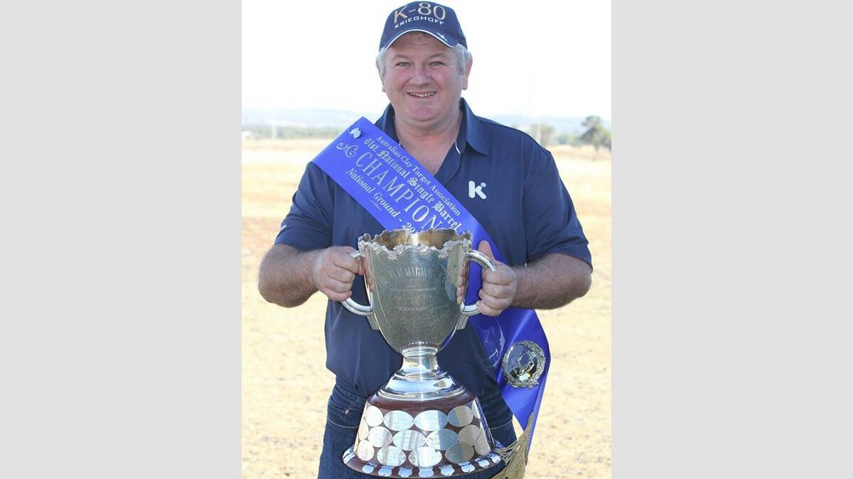 CHAMPION: Clay target shooter Tom Turner after his win at the national championships in Wagga Wagga.