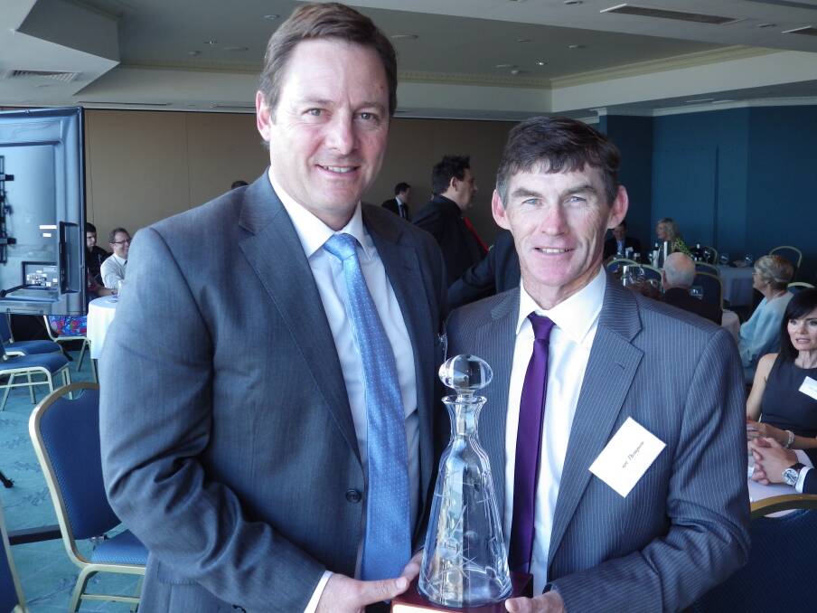 ACHIEVER: Robert Thompson was presented with the NJC Racing Achiever of the Year award by NJC chief executive officer, Cameron Williams.