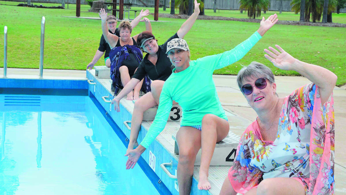 FRIENDSHIP: Branxton aqua aerobics group members (front to back) Diane Macfarlane, Kim Adamthwaite, Kay Saxby, Denise Hungerford and Mary Porter, looking forward to the pool’s 50th anniversary celebration this Saturday.
