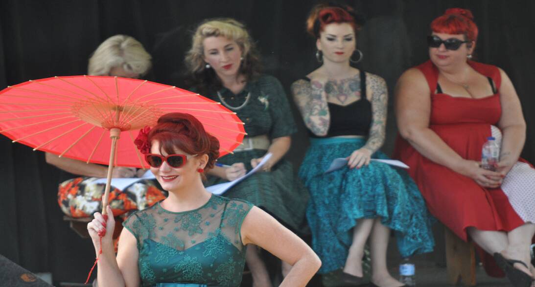 Tracy Roberston in the vintage/professional division of Sunday's best dressed parade. 