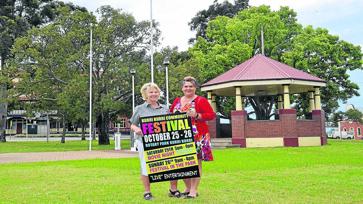 JOIN THE FUN: Kurri Community Festival coordinator Carol Doherty and MC Meryl Swanson in Rotary Park, where the community festival will be held on October 25 and 26.