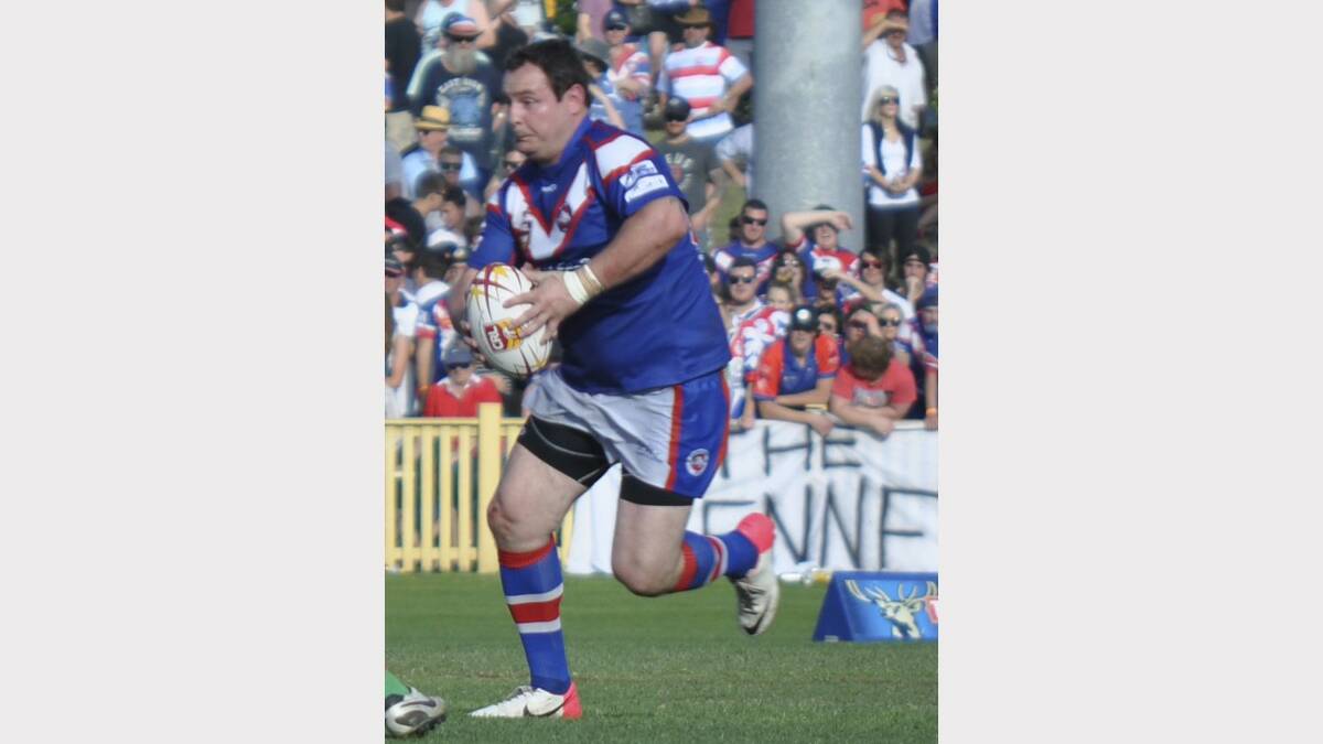 MILESTONE: Pictured in last year's Real NRL grand final, Justin Peterkin will play his 200th first grade game for the Kurri Bulldogs this Saturday.