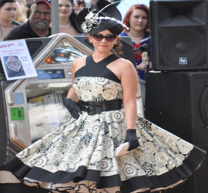 First place in the vintage/professional division of Sunday's best dressed parade, Laura Cavallaro. 