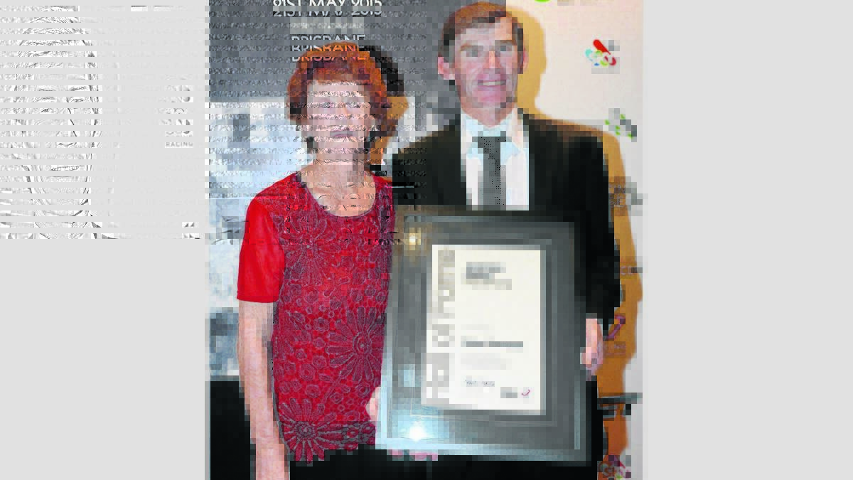 HONOUR: Robert Thompson and his mother Phyllis at the Australian Racing Hall of Fame ceremony in Brisbane on Thursday. Photo by Grant Peters, Trackside Photography.