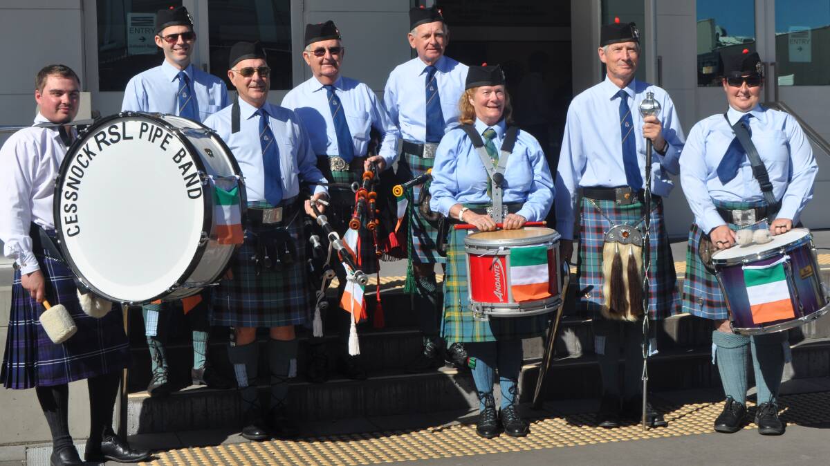The Cessnock RSL Pipe Band performed outside the performing arts centre as the guests arrived. 