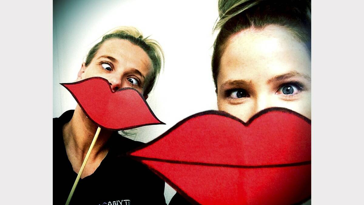 AWARENESS: Anytime Fitness Cessnock staff Kiera Pyne and Sage Swinton's 'gym selfie' for the Kiss Goodbye to MS campaign.