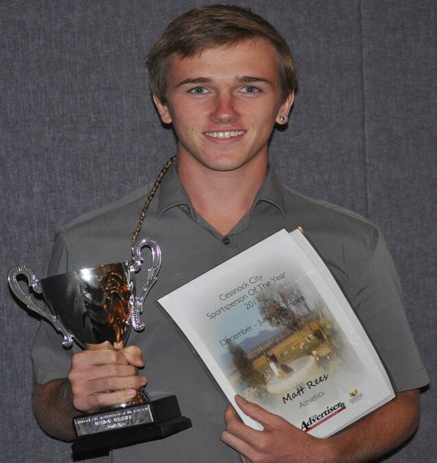 Athlete Matt Rees was the winner of the Junior Sportsperson of the Year award for the second year in a row, for his efforts in the sport of javelin. 