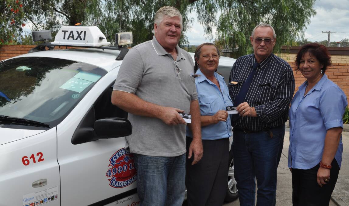 HELPFUL: Cab owner Bob Cocking, Cessnock Taxi driver Mary Barrett, Maitland Regional Suicide Prevention Network chairperson Steve Schumacher and taxi driver Heni Monro.