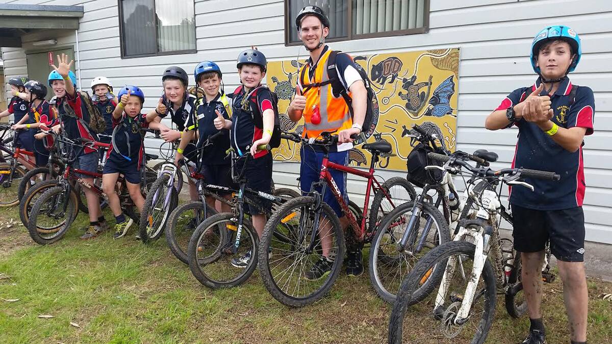 OFF-ROAD FUN: Riders from Kearsley Public School that took part in the Pit2Pit Muddy MTB Class Roam.
