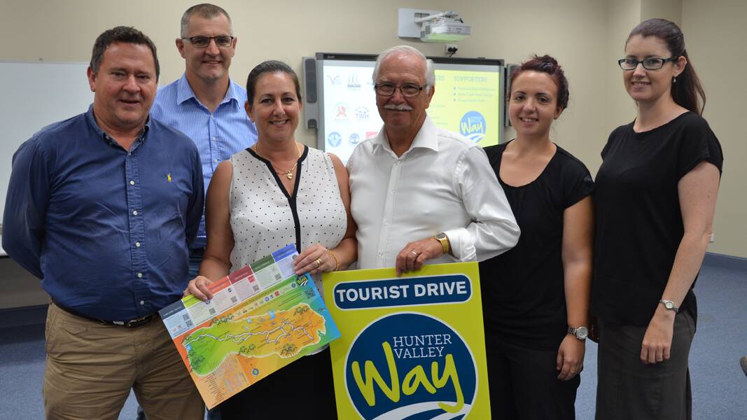 Hunter Valley Way committee members and sponsors Bill Sneddon, Mick Starkey, Lesley Morris, Rod Doherty, Kellie Jordan and Erin Marney at the official launch. 