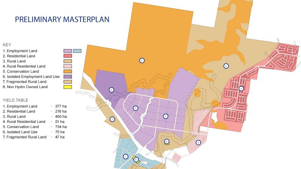 WHAT THE FUTURE COULD HOLD: The preliminary masterplan for the 2000-hectare site near Weston.
