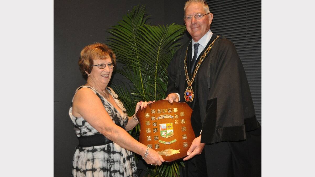 Senior Citizen of the Year winner, Sheila Turnbull, with Cessnock Mayor Bob Pynsent. 