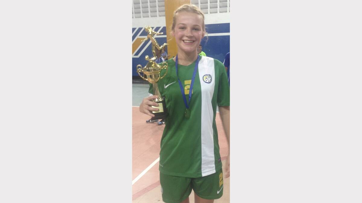 STAR: Sophie O'Brien after captaining the Australian girls futsal team to victory in Brazil.
