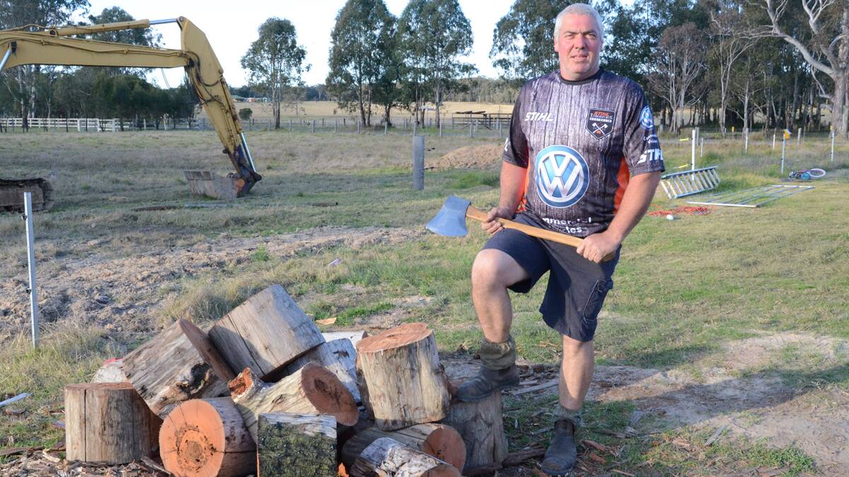 AXEMAN: Congewai's Justin Beckett will compete in the National final of the Stihl Timbersports after finishing second in the NSW competition.