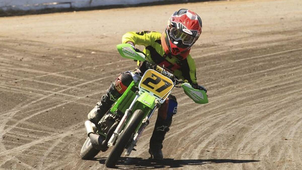 AUGUST - Junior finalist Max Stauffer, who won the seven-to-10 years, 85cc four stroke event at the NSW junior dirt track championships. He was also runner-up in the seven-to-nine years 65cc two stroke event.