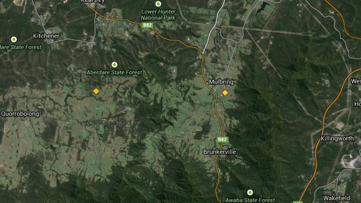 The yellow dots indicate where the earthquakes were recorded on April 16 (left) and 19 (right).