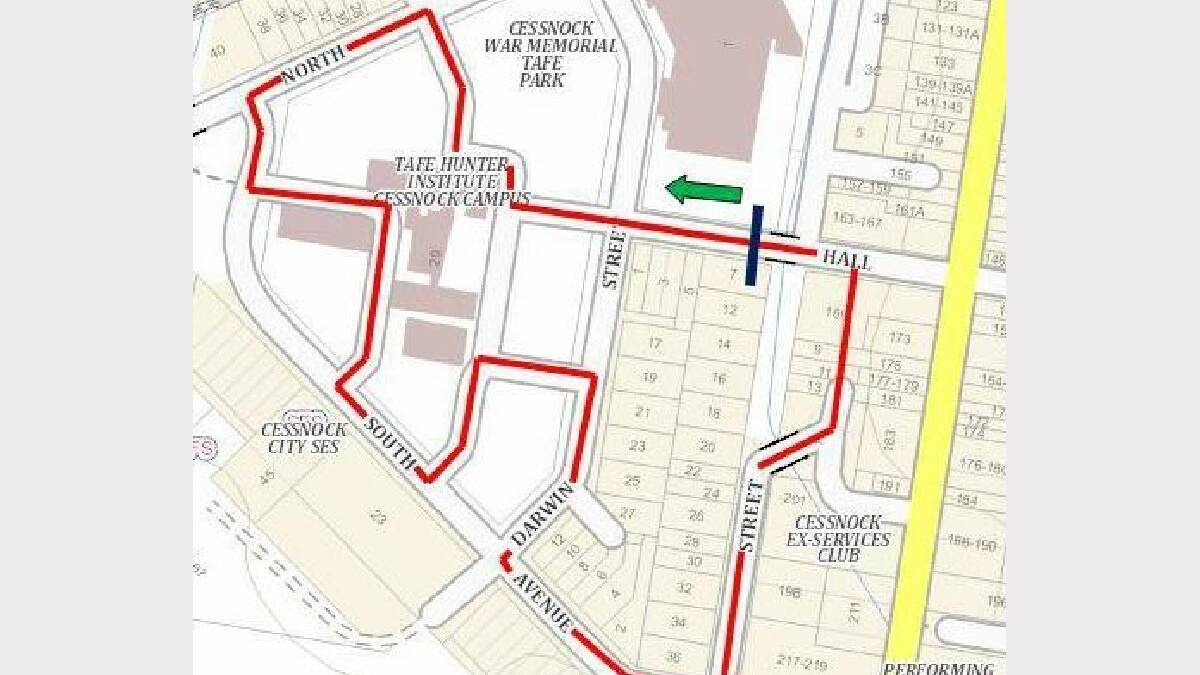 The 1.5-kilometre circuit will be set up on Saturday, with the start line situated at the intersection of Hall and Charlton Streets, Cessnock.