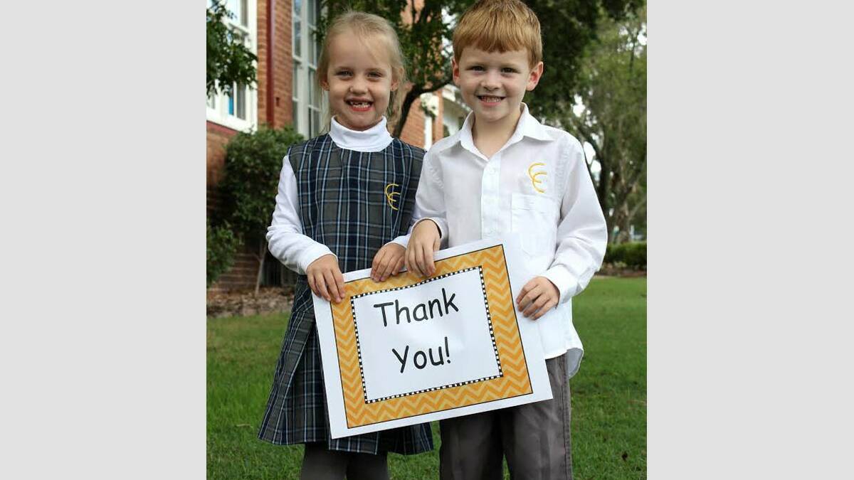 THANKS: Abby Prater and Noah Radford of East Cessnock, who want to thank the emergency service volunteers and workers.