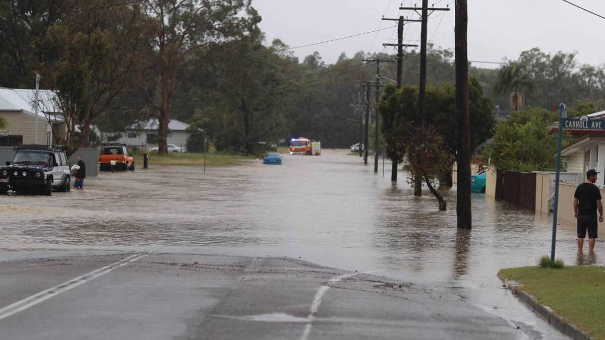 FLOOD: Anzac Avenue, Cessnock during last Tuesday’s storm. Photo submitted by Tracy Dargan.