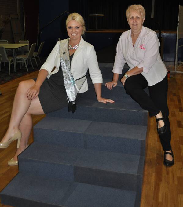 GALA EVENT: Mrs. Australia Quest entrant Amanda Barrass of Weston and East Cessnock Bowling Club CEO Marlene Hartog, preparing for the quest that will be held at the club next week.