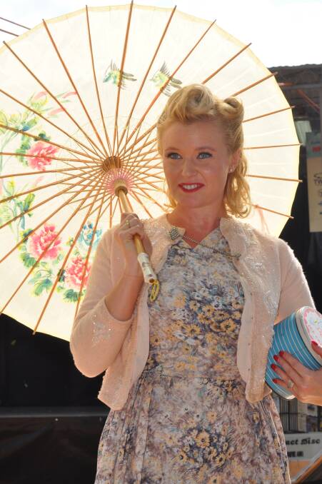 The models strutted their stuff in Sunday afternoon's retro fashion parade. 