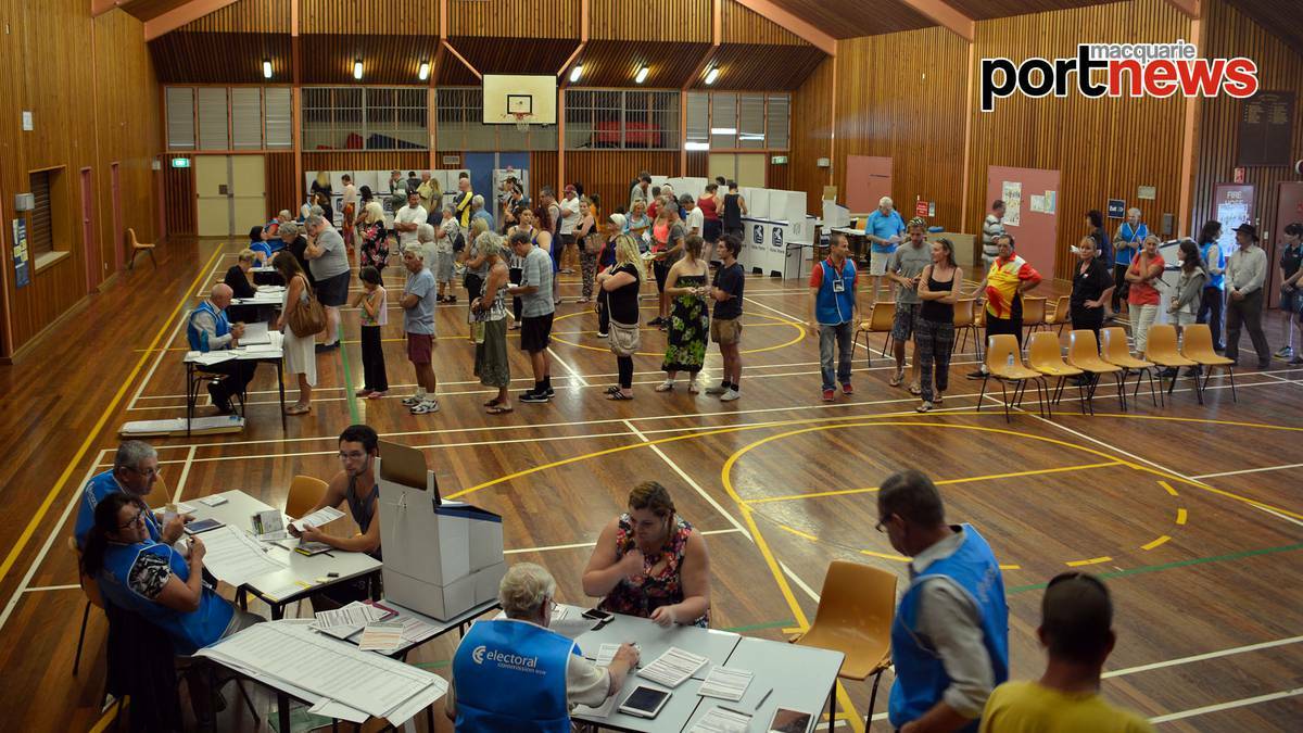 Go the school gym! That's a Port Macquarie polling place - and a popular one, just metres from the beach. Pic: Matt Attard