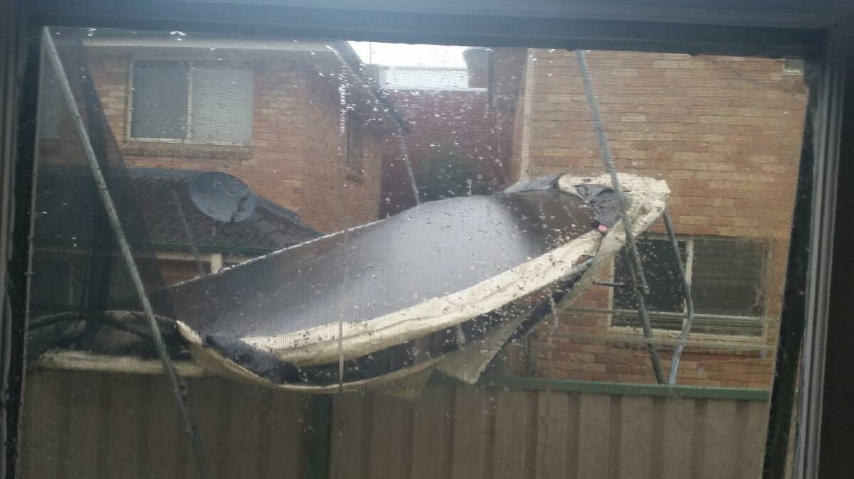 Our trampoline went over the fence. East Maitland. Pic: Courtney Jane Hopkins