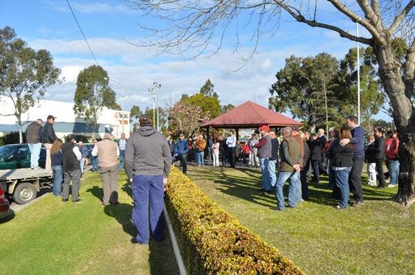 FRUSTRATED: The crowd at the ratepayers’ protest meeting on Saturday afternoon.