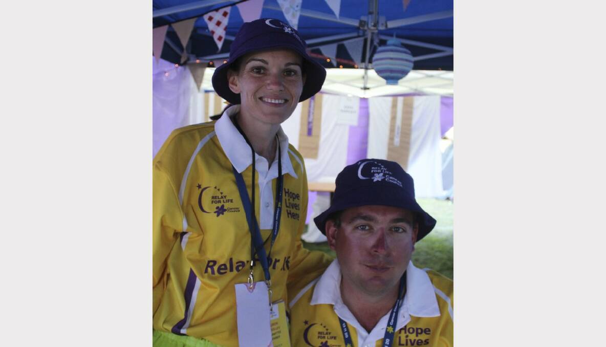 CESSNOCK RELAY FOR LIFE 2013: Relay For Life chair Ben Woolley and his wife Lauren who was also heavily involved on the committee.