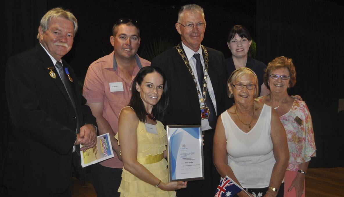 Cessnock mayor Bob Pynsent pictured with Cessnock Relay For Life committee members (back) Bruce Wilson, Ben Woolley and Rebecca Gillon, (front) Lauren Woolley, Pat McCarthy and Sheila Turnbull.