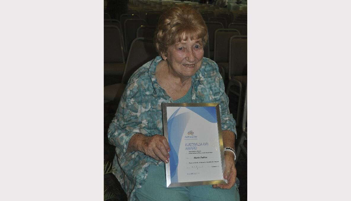 Merle Pullar with her Australia Day appreciation award for her contribution to dance in the local area.