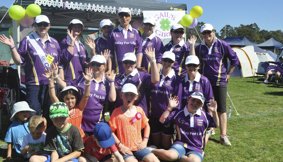 CESSNOCK RELAY FOR LIFE 2013: Gail's Girls, who walked in memory of Gail Mitchell. Photo: The Advertiser.