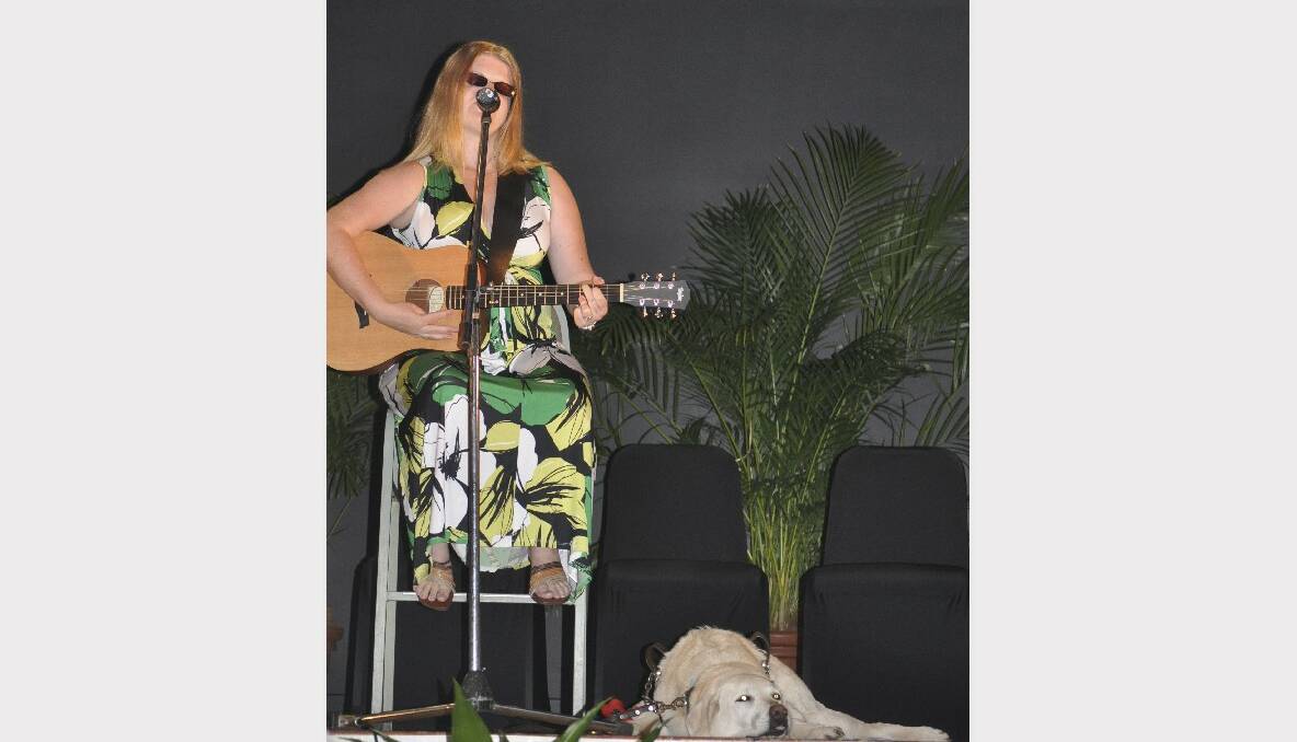 Cessnock’s Australia Day ambassador Krystel Keller (pictured with her guide dog Tegan) wowed the audience with her inspirational story and incredible voice.