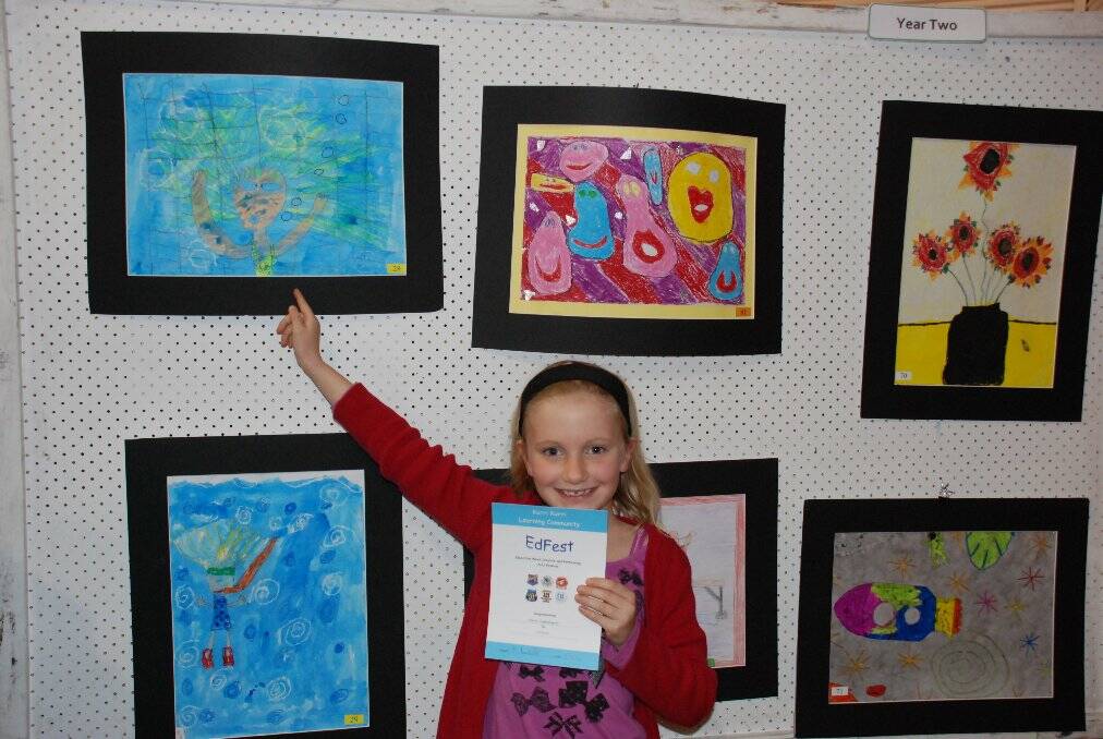 Mulbring Public School Year 2 student Claire Nightingale at EdFest. 