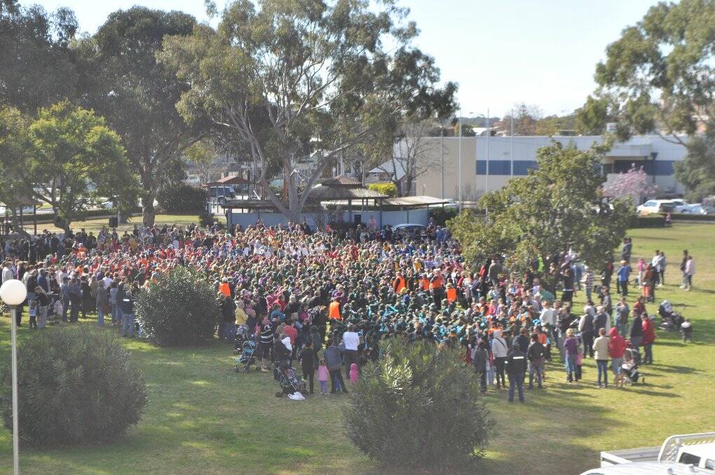 The flash mob was part of a state-wide simultaneous launch of Education Week