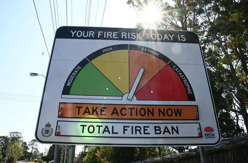Total fire bans are in place in Sydney, the Hunter, Northern Slopes, North West and the North Coast. Picture: AAP