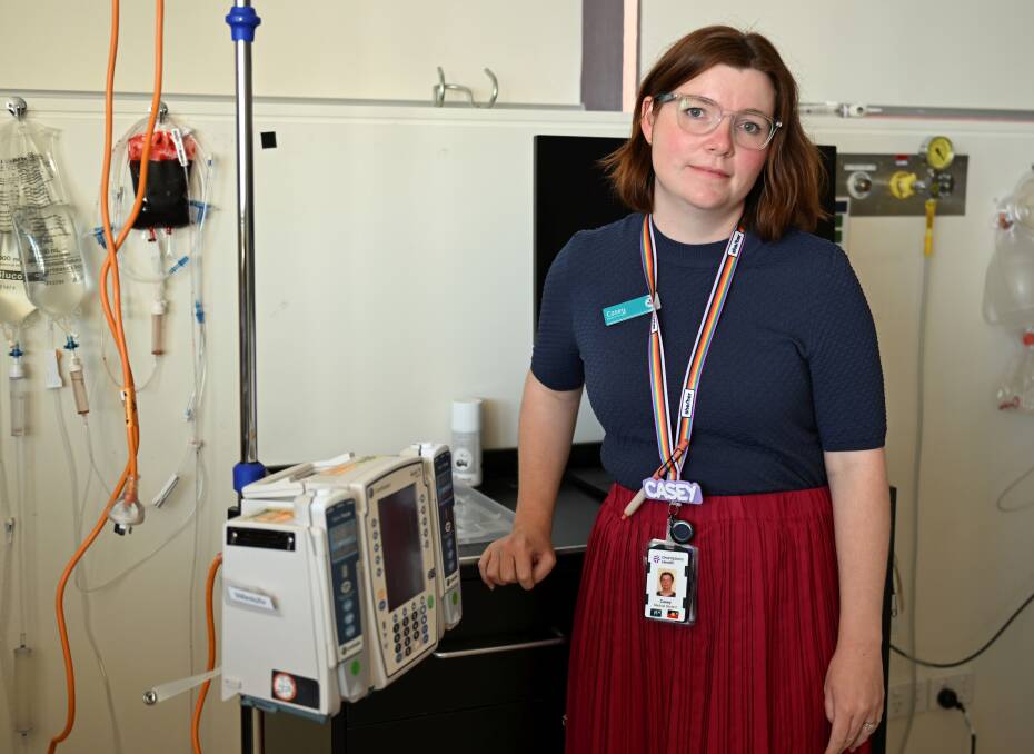 Deakin medical student Casey McRae says trying to make ends meet during her two years of placement feels like running on a hamster wheel. Picture by Lachlan Bence