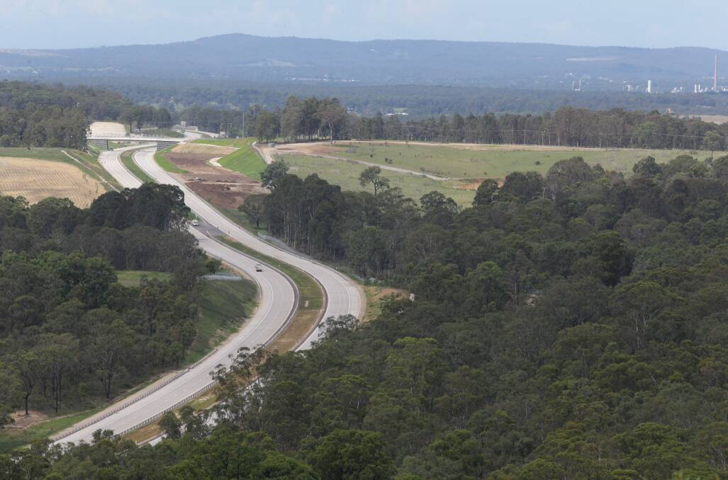 SCENIC: The view of the Hunter Expressway from Mount Molly Morgan, which was sold on Tuesday. Picture: Ryan Osland. 
