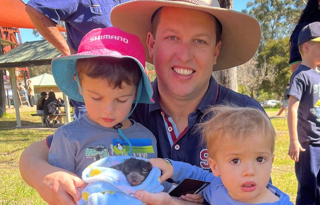 Cessnock City Mayor Jay Suvaal with his two sons at last year's Our Bushland Festival. Picture supplied 