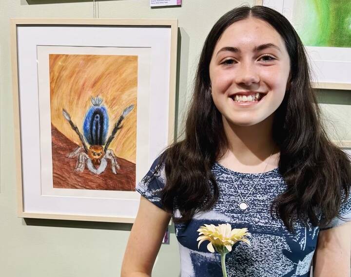 The talented young artists showcased their artworks to a crowd of people at Cessnock City Library at the exhibition opening night on October 12. Pictures supplied