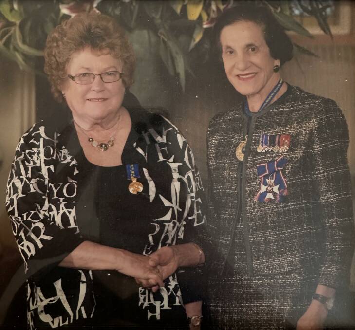 Marjory Wotherspoon and former Governor of New South Wales Marie Bashir
at the 2014 Order of Australia Medal presentation. Picture supplied
