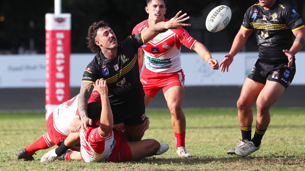 Cessnock's Brayden Musgrove passes the ball against Souths at Townson Oval on Sunday, June 4. Picture by Peter Lorimer